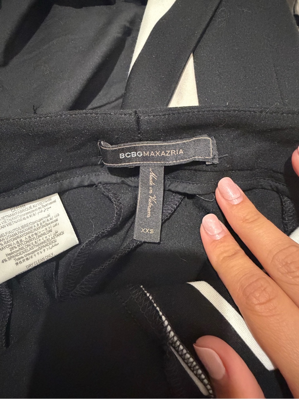 BCBGMaxAzria Black and White Stripe-Trim Pantsuit - Picture 4 of 4